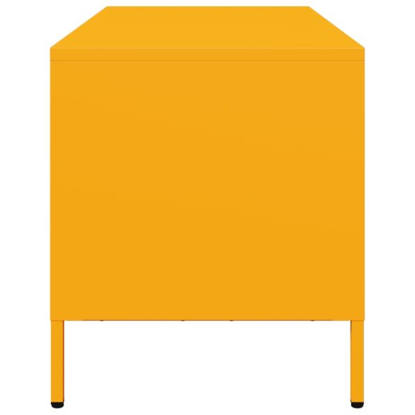 vidaXL TV skrinka horčicovožltá 101,5x39x43,5 cm oceľ – Obrázok 6