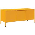 vidaXL TV skrinka horčicovožltá 101,5x39x43,5 cm oceľ – Obrázok 7
