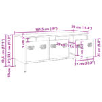 vidaXL TV skrinka olivovozelená 101,5x39x43,5 cm oceľ – Obrázok 12