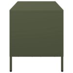 vidaXL TV skrinka olivovozelená 101,5x39x43,5 cm oceľ – Obrázok 6