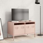 vidaXL TV skrinka ružová 68x39x43,5 cm oceľ valcovaná za studena – Obrázok 3