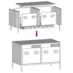 vidaXL TV skrinka horčicovožltá 68x39x43,5cm oceľ valcovaná za studena – Obrázok 9