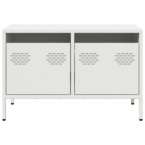 vidaXL TV skrinka biela 68x39x43,5 cm oceľ valcovaná za studena – Obrázok 4