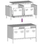 vidaXL TV skrinka biela 68x39x43,5 cm oceľ valcovaná za studena – Obrázok 9