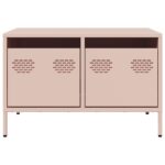 vidaXL TV skrinka ružová 68x50x43,5 cm oceľ valcovaná za studena – Obrázok 6
