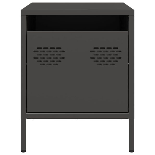 vidaXL Nočné stolíky 2 ks čierne 35x39x43,5 cm oceľ – Obrázok 5