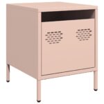 vidaXL Nočný stolík ružová 35x39x43,5 cm oceľ – Obrázok 2