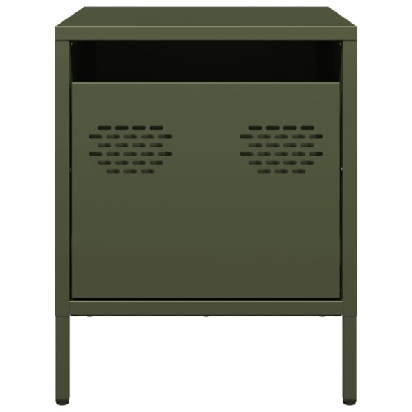vidaXL Nočné stolíky 2 ks olivovozelené 35x39x43,5 cm oceľ – Obrázok 5