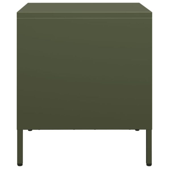 vidaXL Nočné stolíky 2 ks olivovozelené 35x39x43,5 cm oceľ – Obrázok 7