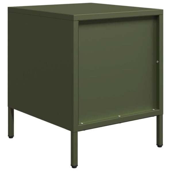 vidaXL Nočné stolíky 2 ks olivovozelené 35x39x43,5 cm oceľ – Obrázok 8