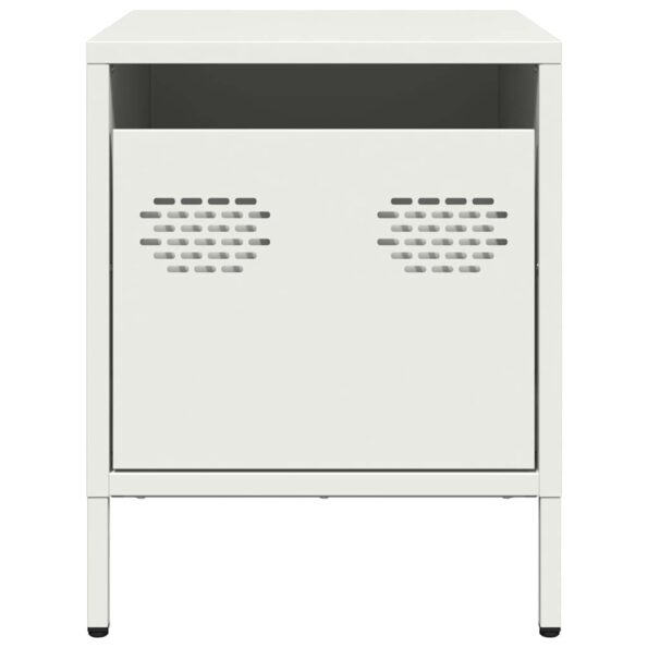 vidaXL Nočný stolík biely 35x39x43,5 cm oceľ – Obrázok 5