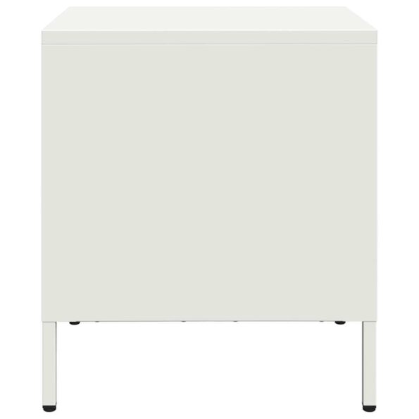 vidaXL Nočný stolík biely 35x39x43,5 cm oceľ – Obrázok 6