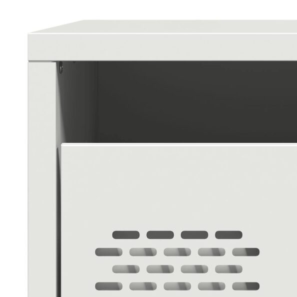 vidaXL Nočný stolík biely 35x39x43,5 cm oceľ – Obrázok 10