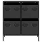 vidaXL Komoda čierna 68x39x73,5 cm oceľ valcovaná za studena – Obrázok 5
