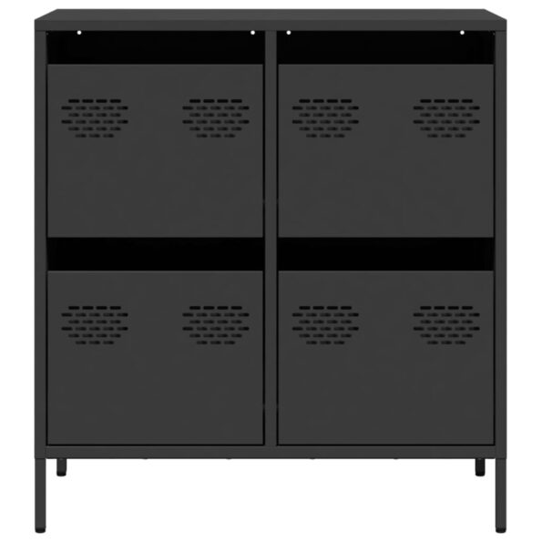 vidaXL Komoda čierna 68x39x73,5 cm oceľ valcovaná za studena – Obrázok 5