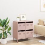 vidaXL Komoda ružová 68x39x73,5 cm oceľ valcovaná za studena – Obrázok 3