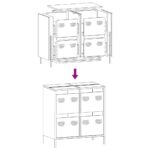 vidaXL Komoda ružová 68x39x73,5 cm oceľ valcovaná za studena – Obrázok 11