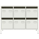 vidaXL Komoda biela 101,5x39x73,5 cm oceľ valcovaná za studena – Obrázok 5