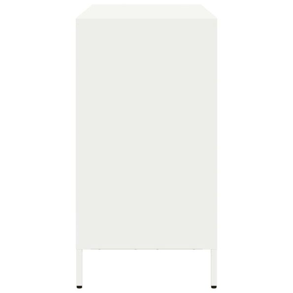 vidaXL Komoda biela 101,5x39x73,5 cm oceľ valcovaná za studena – Obrázok 6