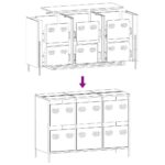 vidaXL Komoda biela 101,5x39x73,5 cm oceľ valcovaná za studena – Obrázok 11