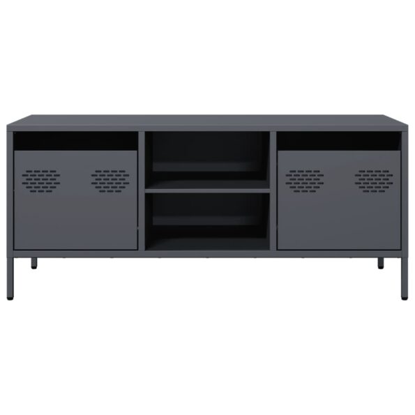 vidaXL TV skrinka antracit 101,5x39x43,5 cm oceľ valcovaná za studena – Obrázok 4