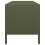vidaXL TV skrinka olivovozelená 135x39x43,5 cm oceľ – Obrázok 6