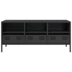 vidaXL TV skrinka čierna 101,5x39x43,5 cm oceľ valcovaná za studena – Obrázok 4