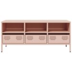 vidaXL TV skrinka ružová 101,5x39x43,5 cm oceľ valcovaná za studena – Obrázok 4