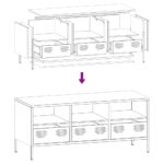 vidaXL TV skrinka ružová 101,5x39x43,5 cm oceľ valcovaná za studena – Obrázok 10