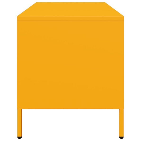 vidaXL TV skrinka horčicovožltá 101,5x39x43,5 cm oceľ – Obrázok 6