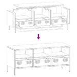 vidaXL TV skrinka horčicovožltá 101,5x39x43,5 cm oceľ – Obrázok 10