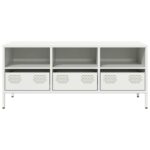 vidaXL TV skrinka biela 101,5x39x43,5 cm oceľ valcovaná za studena – Obrázok 4