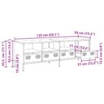 vidaXL TV skrinka horčicovožltá 135x39x43,5 cm oceľ – Obrázok 12