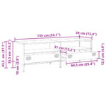 vidaXL TV skrinka čierna 135x39x43,5 cm oceľ valcovaná za studena – Obrázok 12