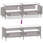 vidaXL TV skrinka čierna 135x39x43,5 cm oceľ valcovaná za studena – Obrázok 10