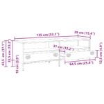 vidaXL TV skrinka ružová 135x39x43,5 cm oceľ valcovaná za studena – Obrázok 12