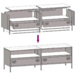 vidaXL TV skrinka ružová 135x39x43,5 cm oceľ valcovaná za studena – Obrázok 10