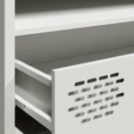 vidaXL TV skrinka biela 202x39x43,5 cm oceľ valcovaná za studena – Obrázok 9