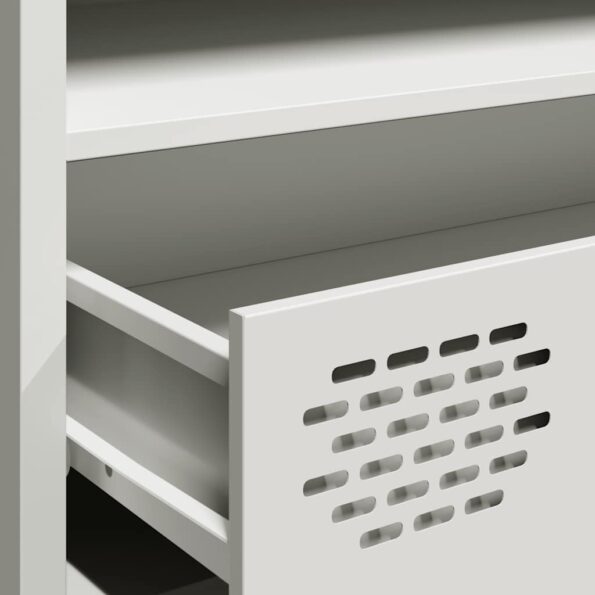 vidaXL TV skrinka biela 202x39x43,5 cm oceľ valcovaná za studena – Obrázok 9