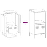 vidaXL Komoda ružová 35x39x73,5 cm oceľ valcovaná za studena – Obrázok 11