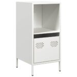 vidaXL Komoda biela 35x39x73,5 cm oceľ valcovaná za studena – Obrázok 2