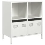 vidaXL Komoda biela 68x39x73,5 cm oceľ valcovaná za studena – Obrázok 2