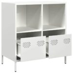 vidaXL Komoda biela 68x39x73,5 cm oceľ valcovaná za studena – Obrázok 5