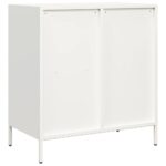 vidaXL Komoda biela 68x39x73,5 cm oceľ valcovaná za studena – Obrázok 7