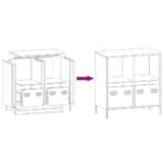 vidaXL Komoda biela 68x39x73,5 cm oceľ valcovaná za studena – Obrázok 11
