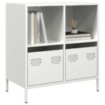 vidaXL Komoda biela 68x39x73,5 cm oceľ valcovaná za studena