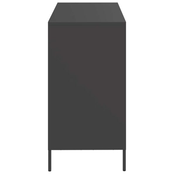 vidaXL Komoda čierna 101,5x39x73,5 cm oceľ valcovaná za studena – Obrázok 6