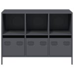 vidaXL Komoda antracitová 101,5x39x73,5 cm oceľ valcovaná za studena – Obrázok 5