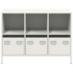 vidaXL Komoda biela 101,5x39x73,5 cm oceľ valcovaná za studena – Obrázok 5