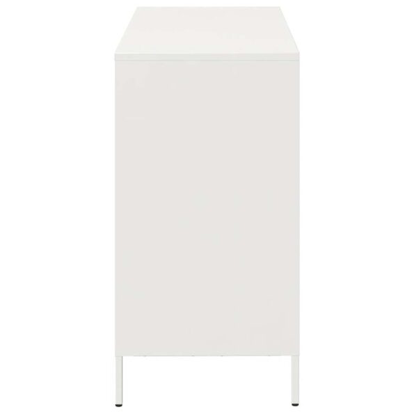 vidaXL Komoda biela 101,5x39x73,5 cm oceľ valcovaná za studena – Obrázok 6